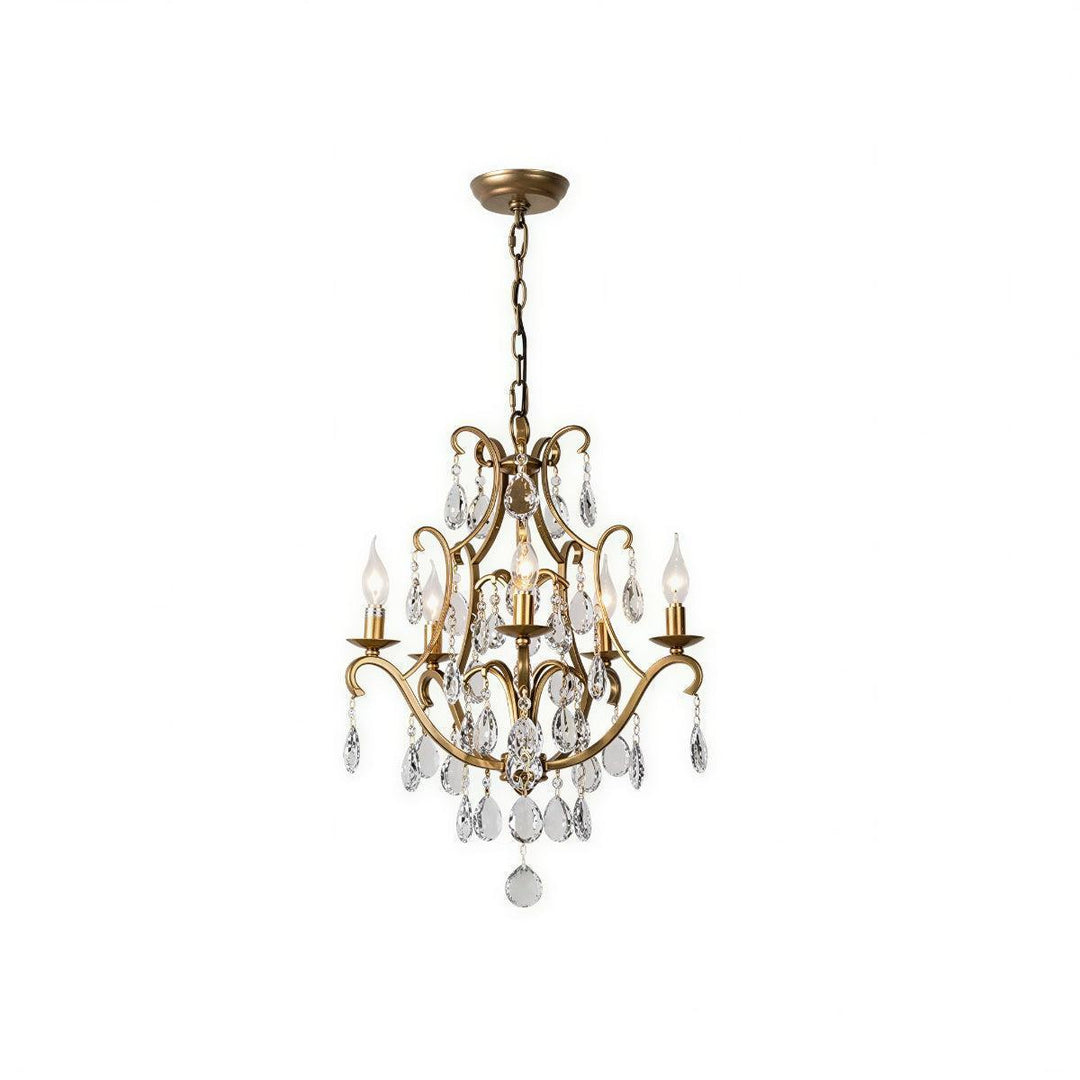 Modern Crystal Chandelier With Agate Arc Centrepiece
