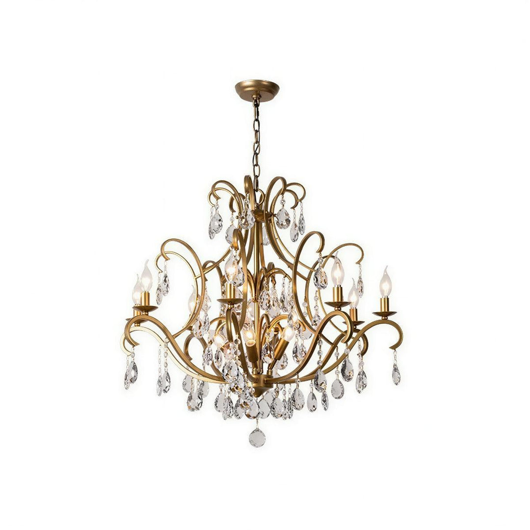 Modern Crystal Chandelier With Agate Arc Centrepiece
