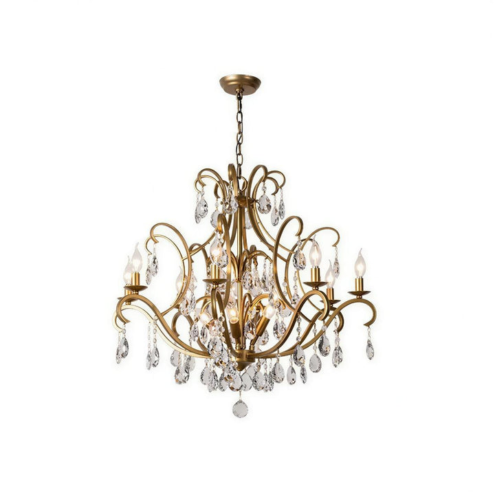 Modern Crystal Chandelier With Agate Arc Centrepiece