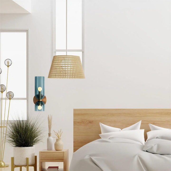 Modern Cylindrical Lighting Wall Light Sconce With Dual Shades