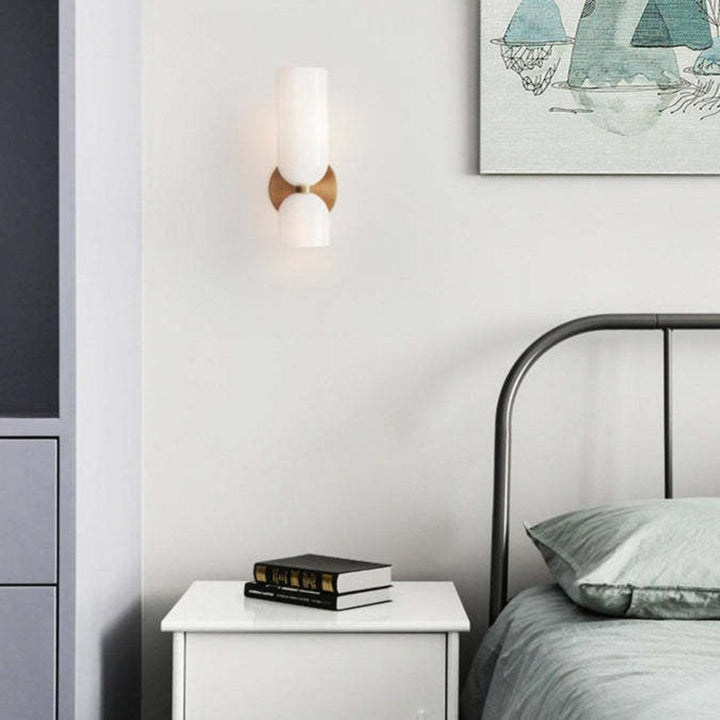Modern Cylindrical Lighting Wall Light Sconce With Dual Shades