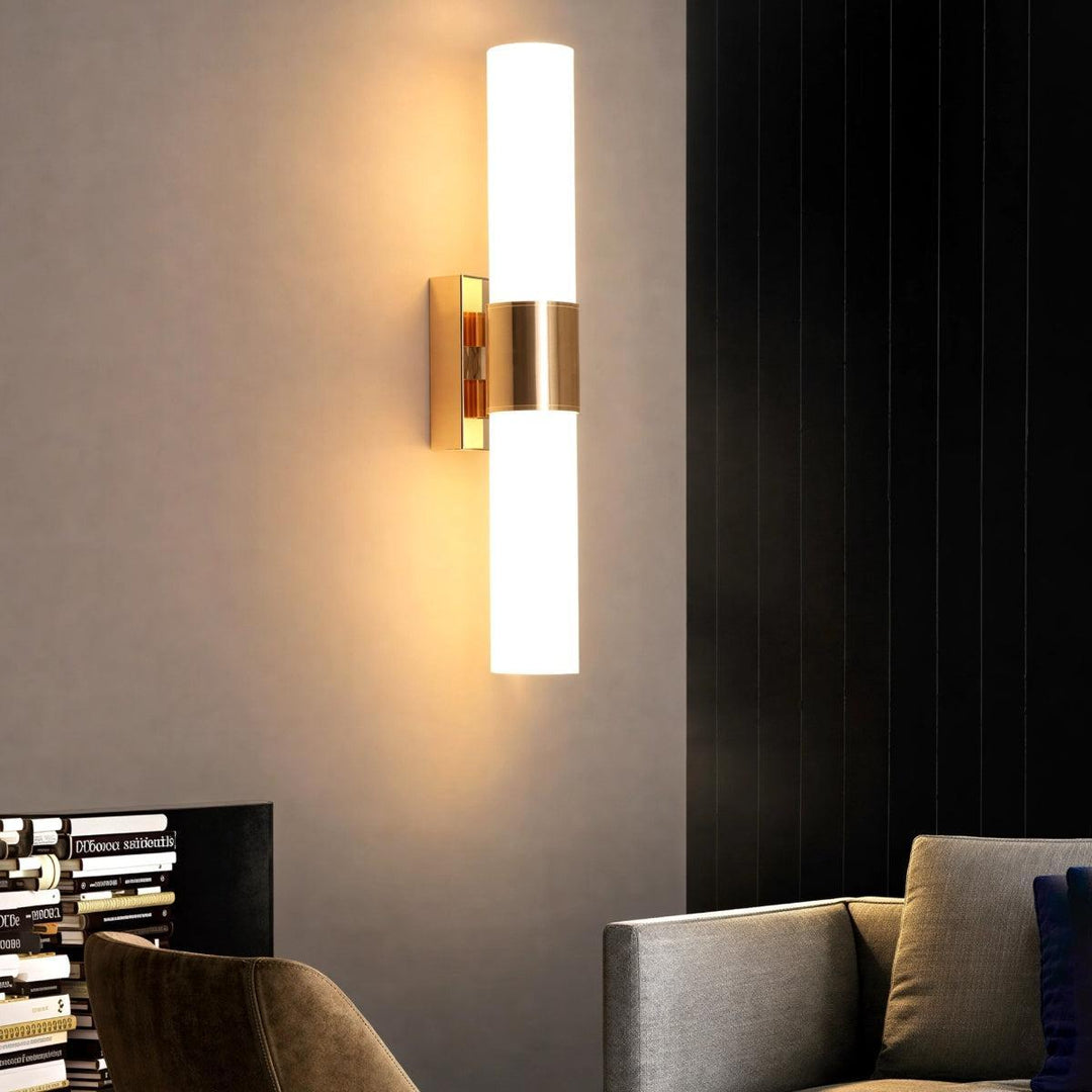 Modern Double Headed Wall Light Sconce Featuring Up Down Lighting
