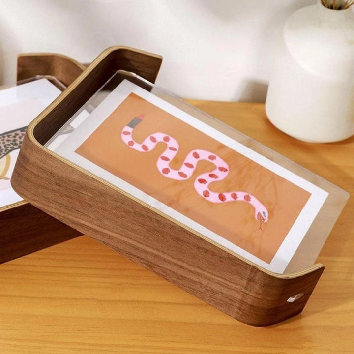 Modern Double Sided Floating Photo Frame With Display For Desk And Shelf