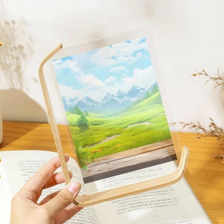 Modern Double Sided Floating Photo Frame With Display For Desk And Shelf