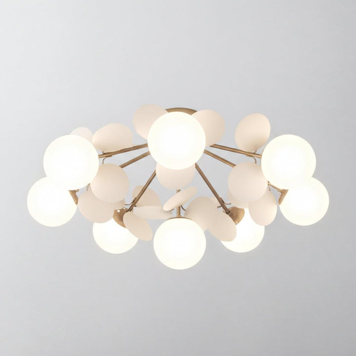 Modern Flush Mount Ceiling Light Fixture With Spherical Shaped Design
