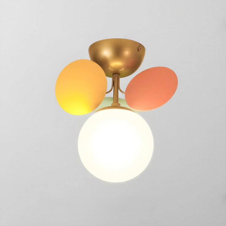 Modern Flush Mount Ceiling Light Fixture With Spherical Shaped Design