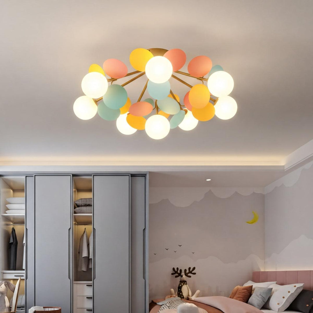Modern Flush Mount Ceiling Light Fixture With Spherical Shaped Design