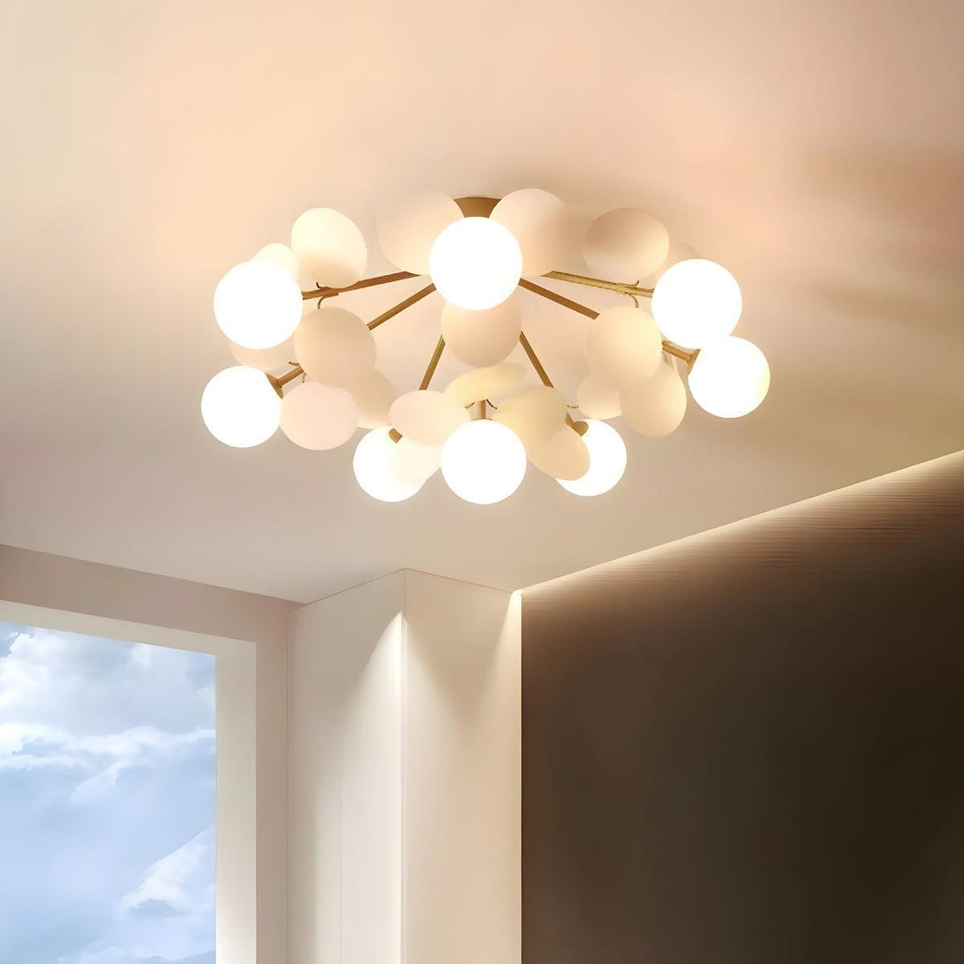 Modern Flush Mount Ceiling Light Fixture With Spherical Shaped Design