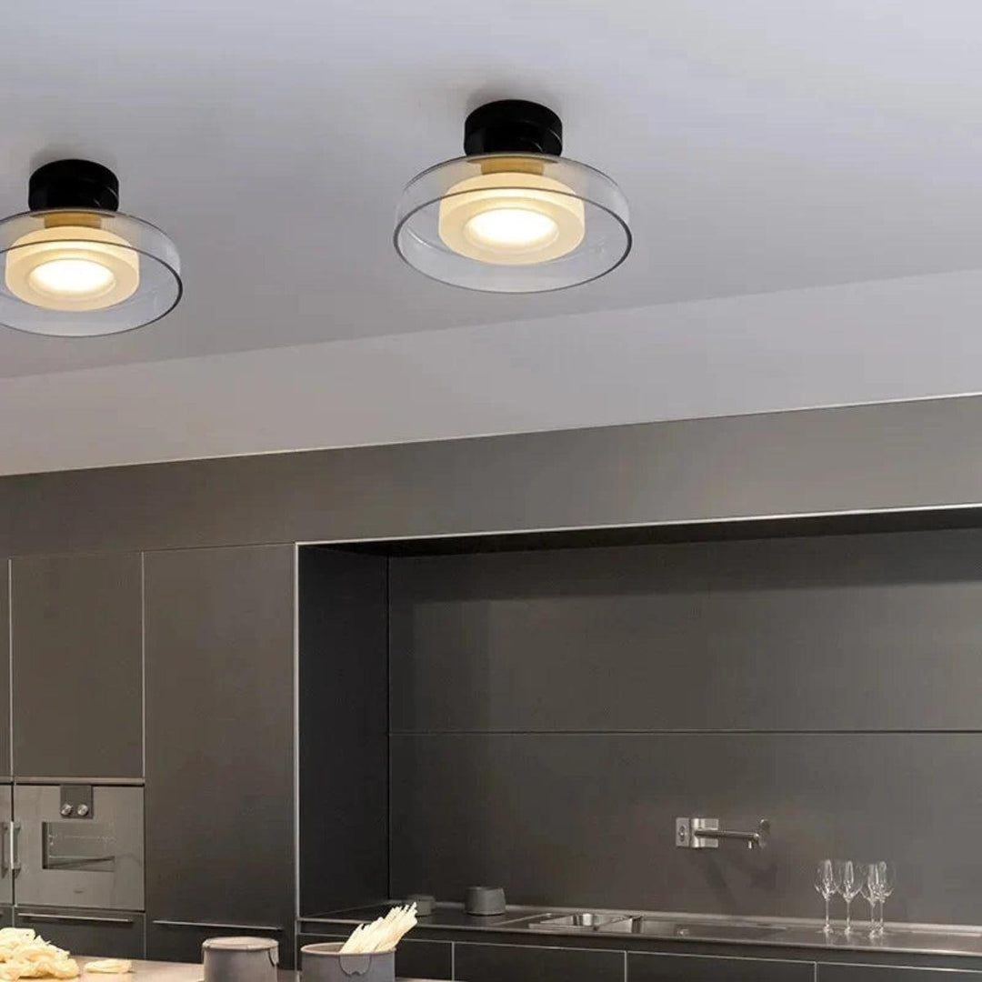Modern Glass Wall Or Ceiling Mounted Light With Minimalist Round Design