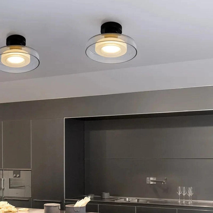 Modern Glass Wall Or Ceiling Mounted Light With Minimalist Round Design