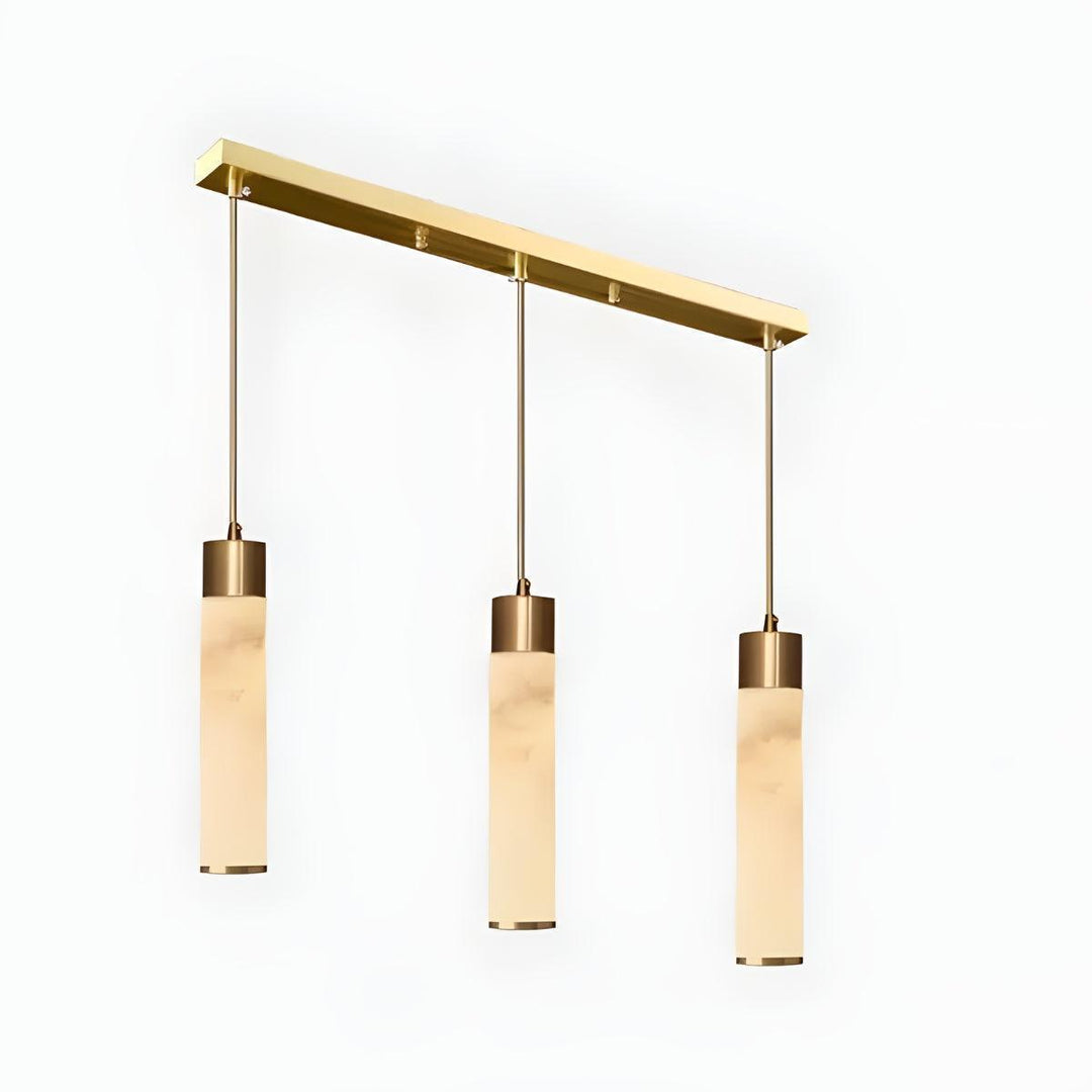 Modern Hanging Alabaster Pendant Light Fixture With Marbled Detail
