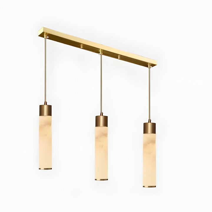 Modern Hanging Alabaster Pendant Light Fixture With Marbled Detail