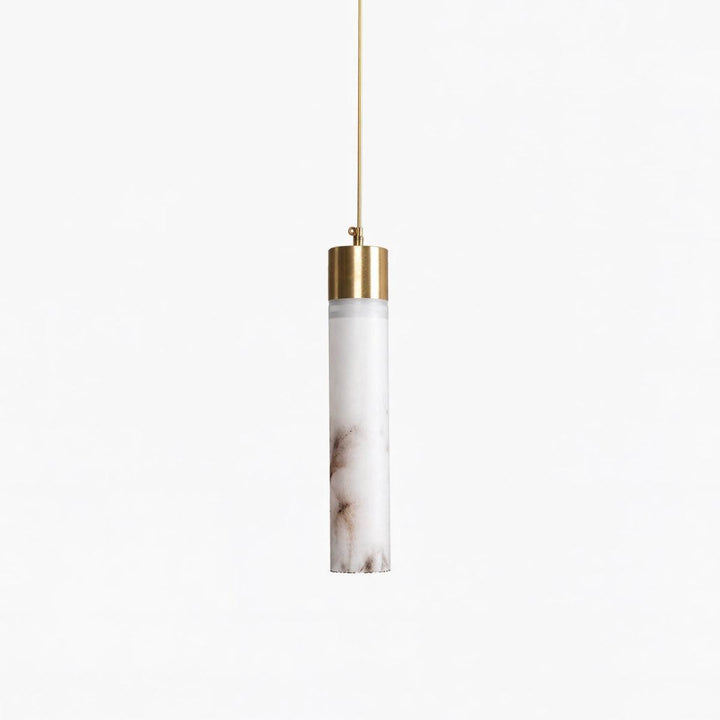 Modern Hanging Alabaster Pendant Light Fixture With Marbled Detail