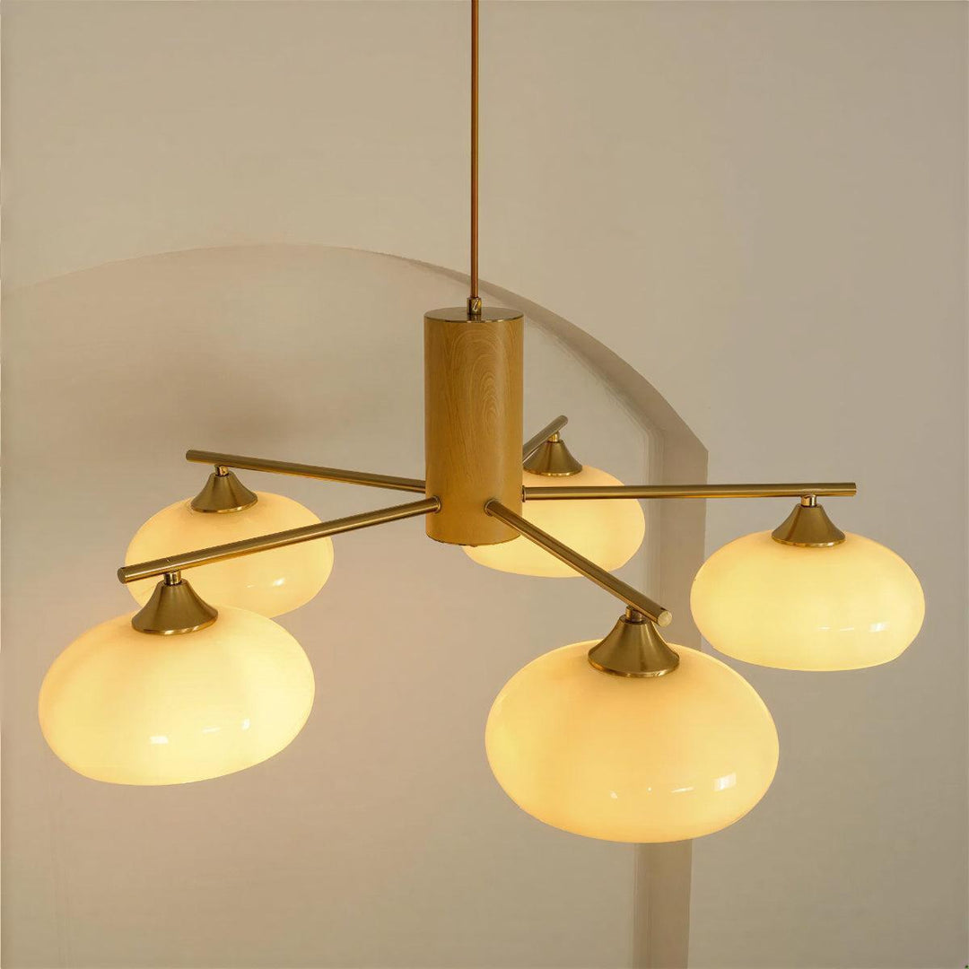 Modern Hanging Chandelier With Multiple Elliptical Oval Heads