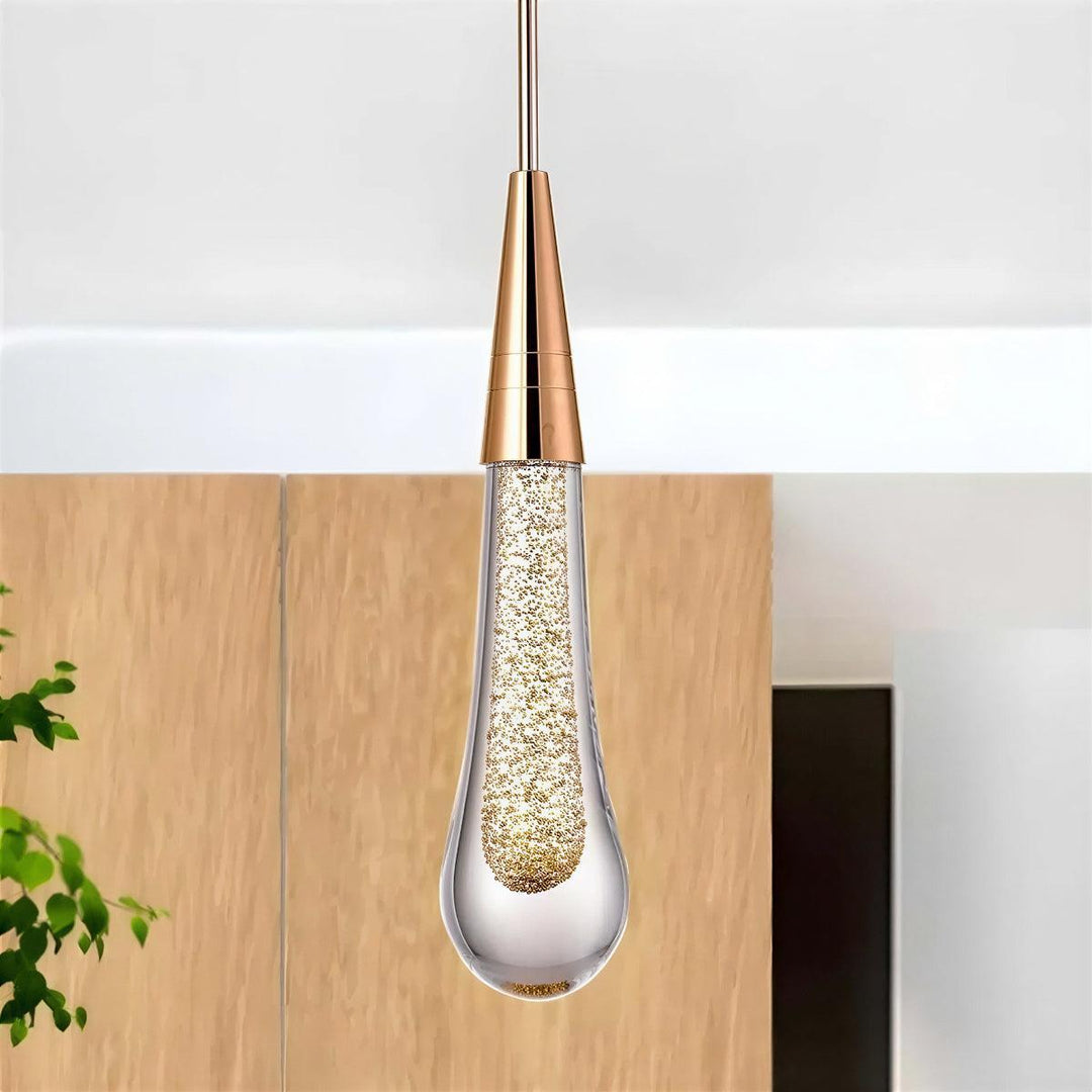 Modern Hanging Light Fixture And Pendant Lamp With Teardrop Design
