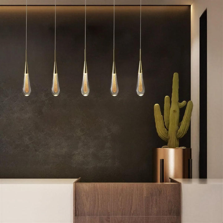 Modern Hanging Light Fixture And Pendant Lamp With Teardrop Design