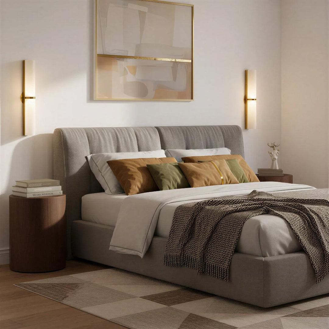 Modern Interior Wall Sconce With Slim Architectural Double Column Design