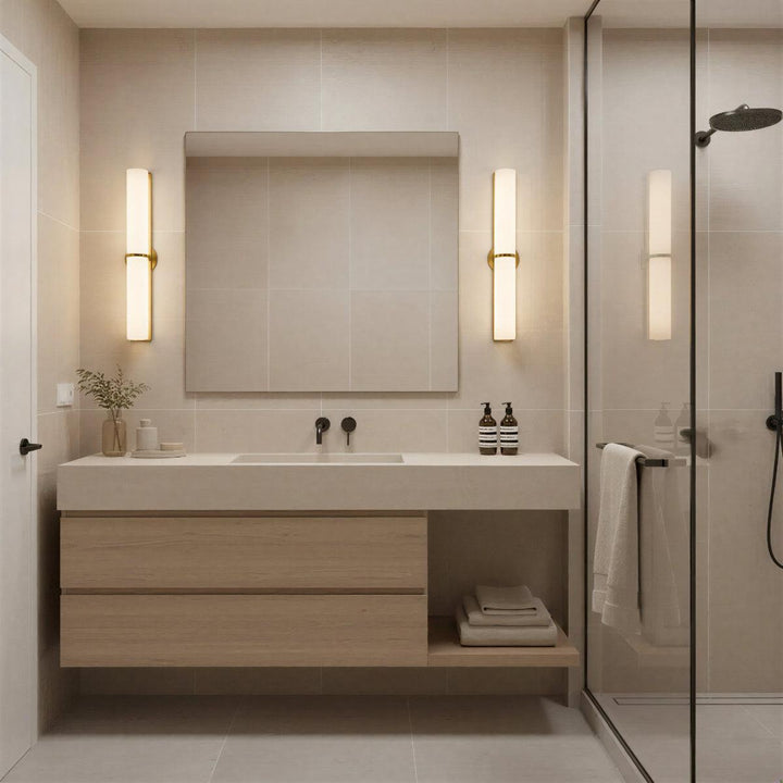 Modern Interior Wall Sconce With Slim Architectural Double Column Design
