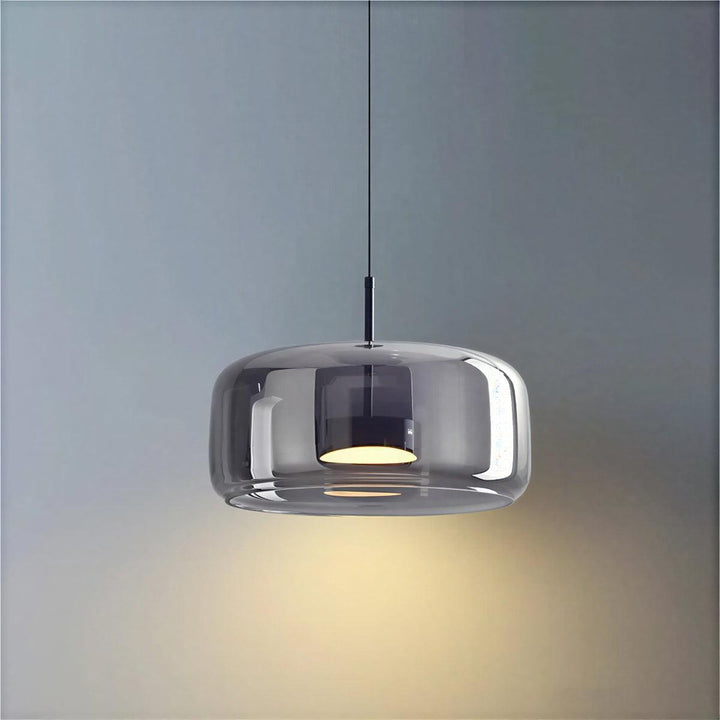 Modern Minimalist Glass Pendant Hanging Light With Adjustable Height Suspension
