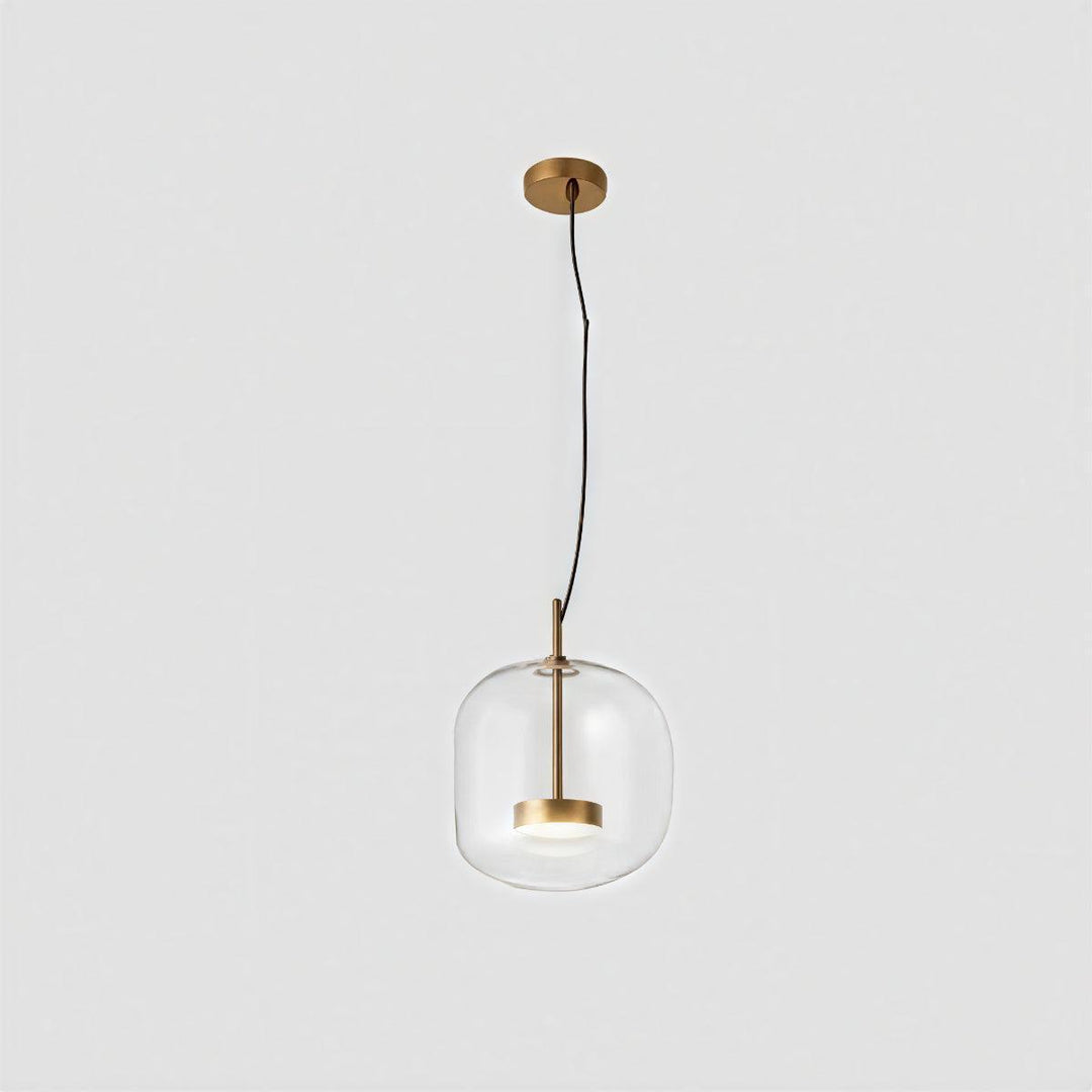 Modern Minimalist Glass Pendant Hanging Light With Adjustable Height Suspension