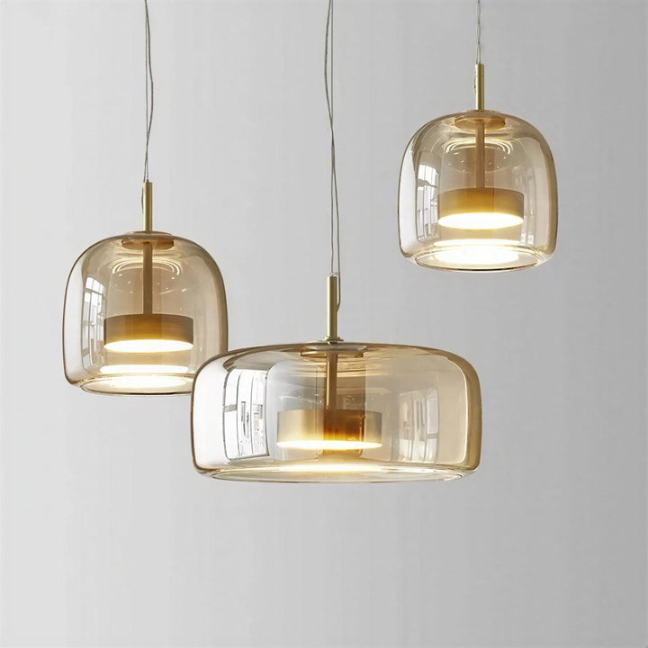 Modern Minimalist Glass Pendant Hanging Light With Adjustable Height Suspension