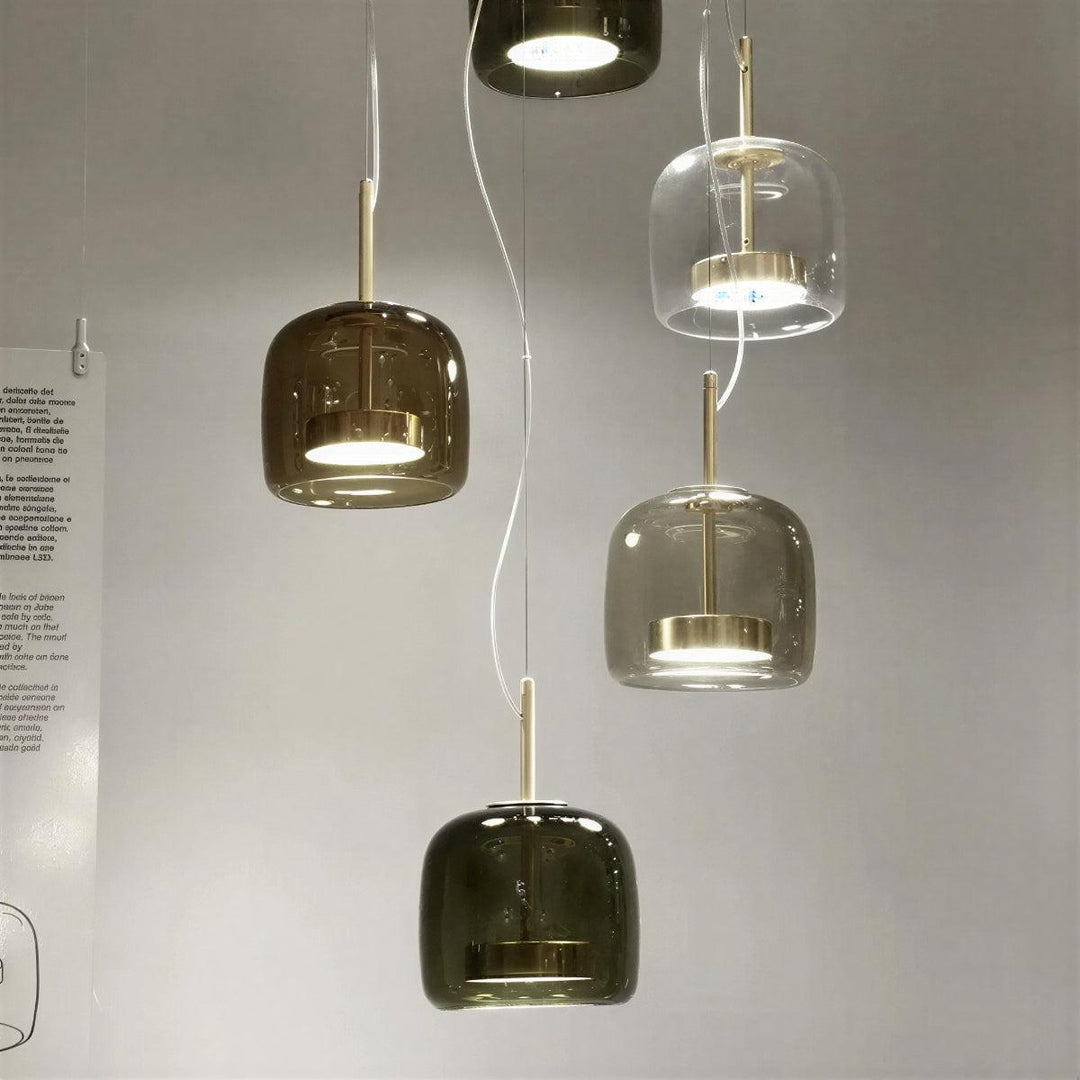Modern Minimalist Glass Pendant Hanging Light With Adjustable Height Suspension
