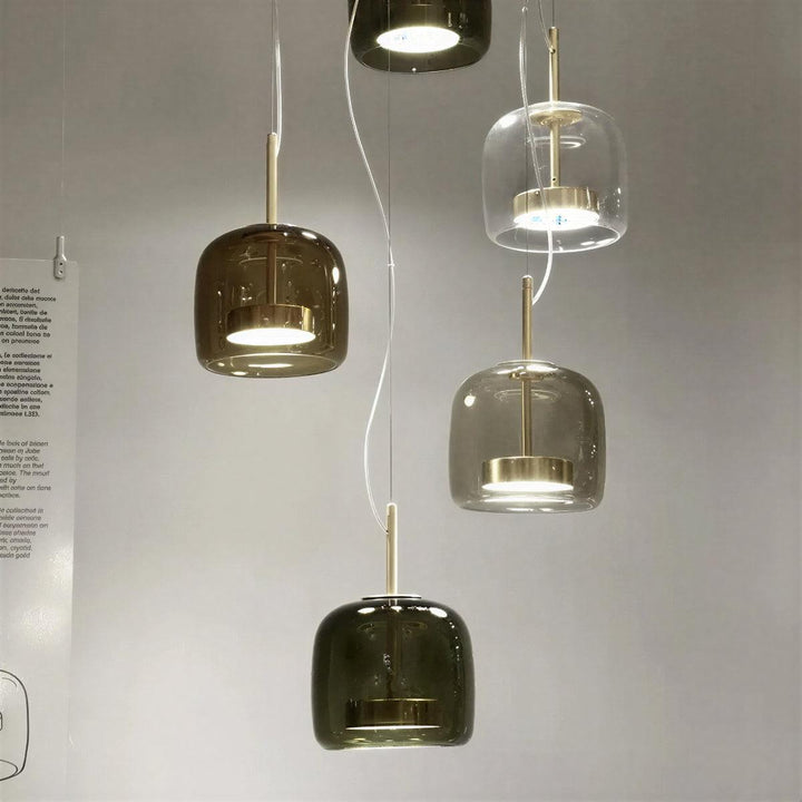 Modern Minimalist Glass Pendant Hanging Light With Adjustable Height Suspension