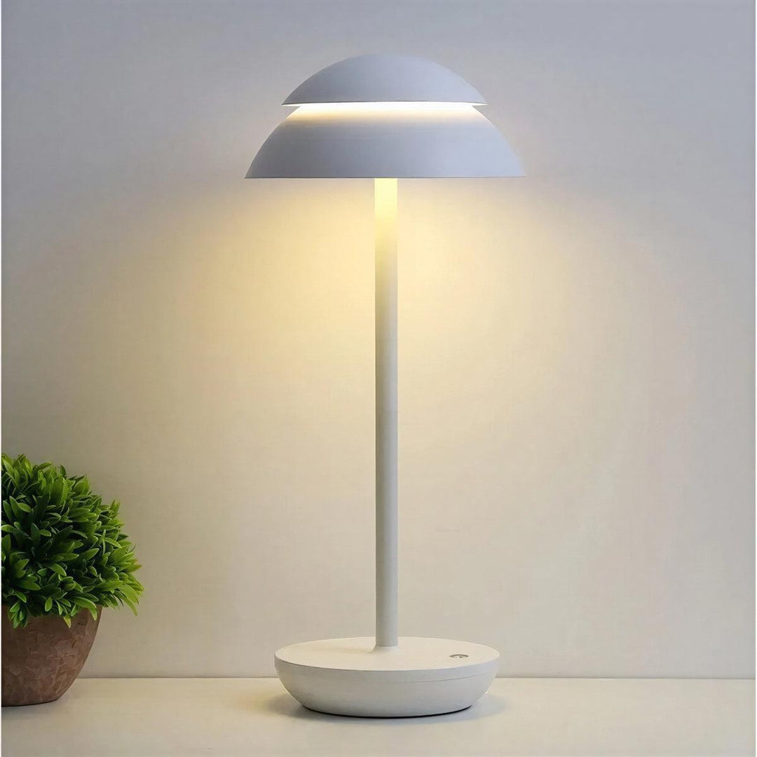Modern Mushroom Shaped Table Lamp With Rechargeable Battery And Touch Dimmer Control