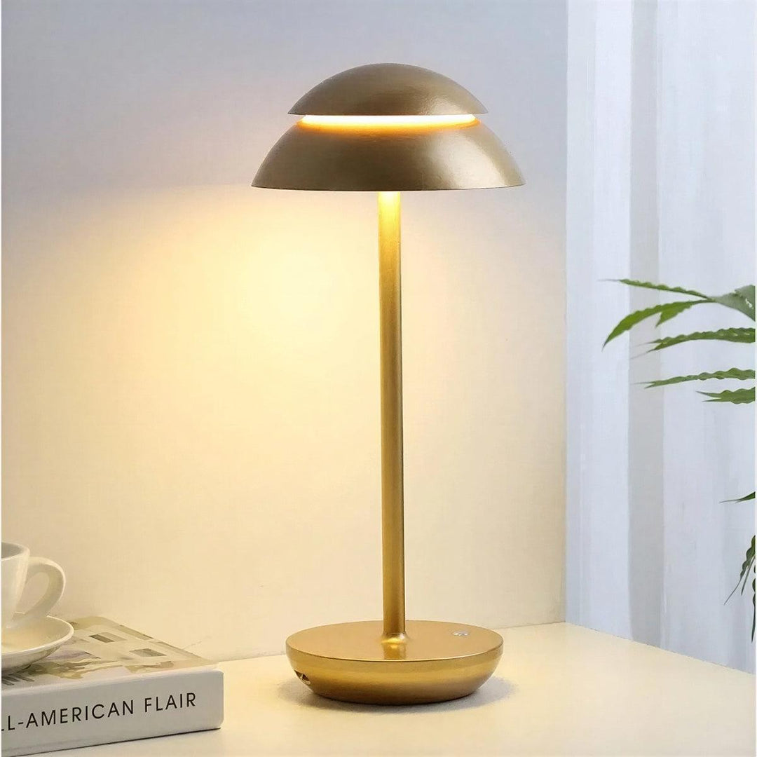Modern Mushroom Shaped Table Lamp With Rechargeable Battery And Touch Dimmer Control