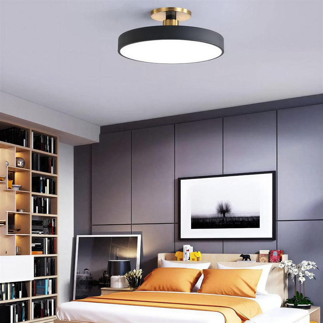 Modern Nordic Circular Round Semi Flush Mount Ceiling Light Fixture