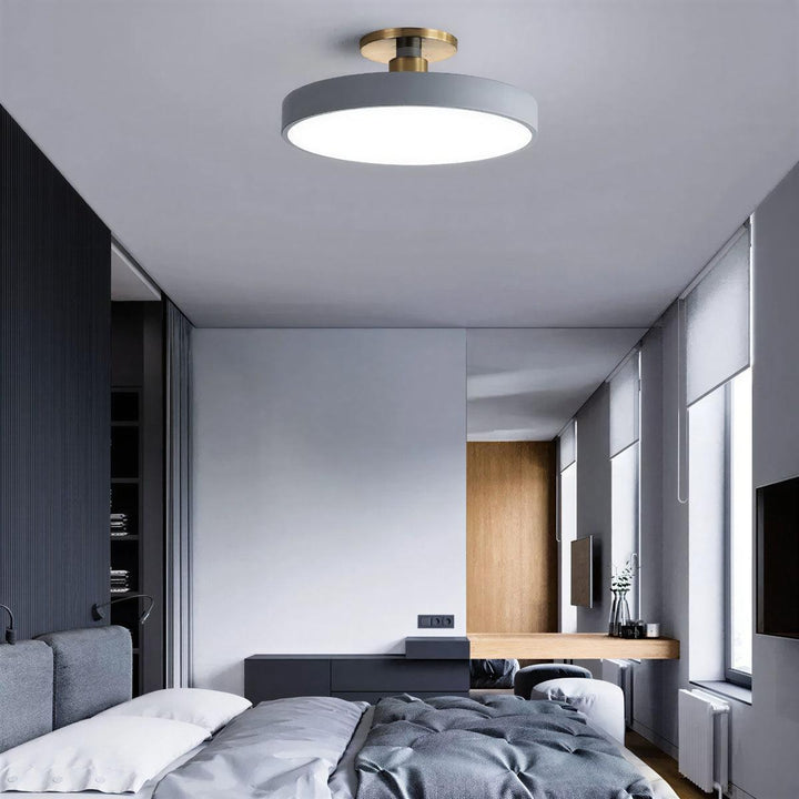 Modern Nordic Circular Round Semi Flush Mount Ceiling Light Fixture