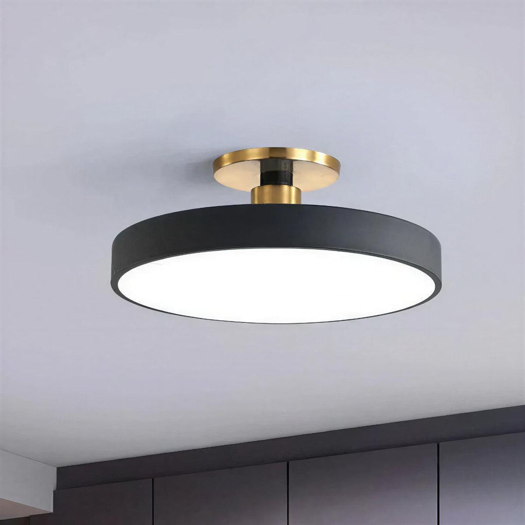 Modern Nordic Circular Round Semi Flush Mount Ceiling Light Fixture
