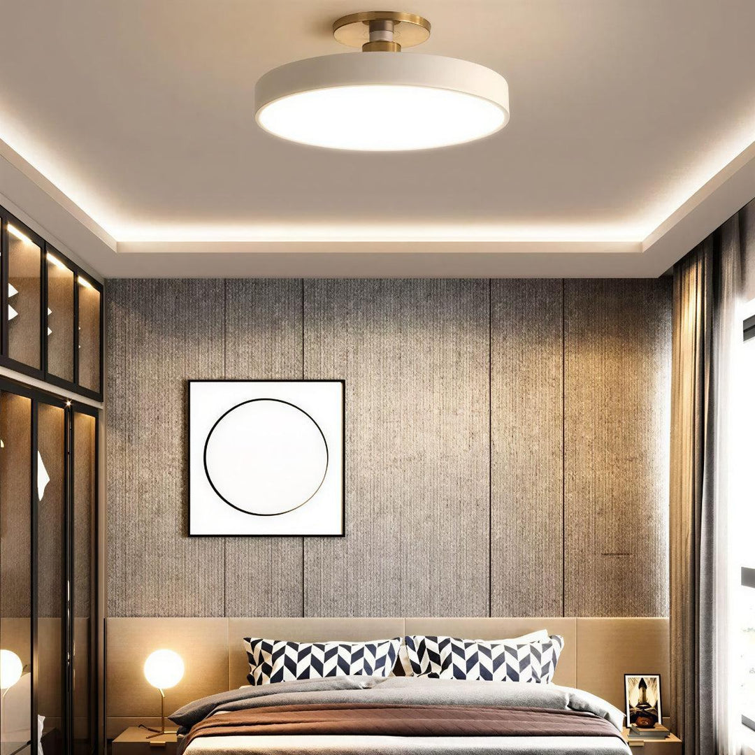 Modern Nordic Circular Round Semi Flush Mount Ceiling Light Fixture