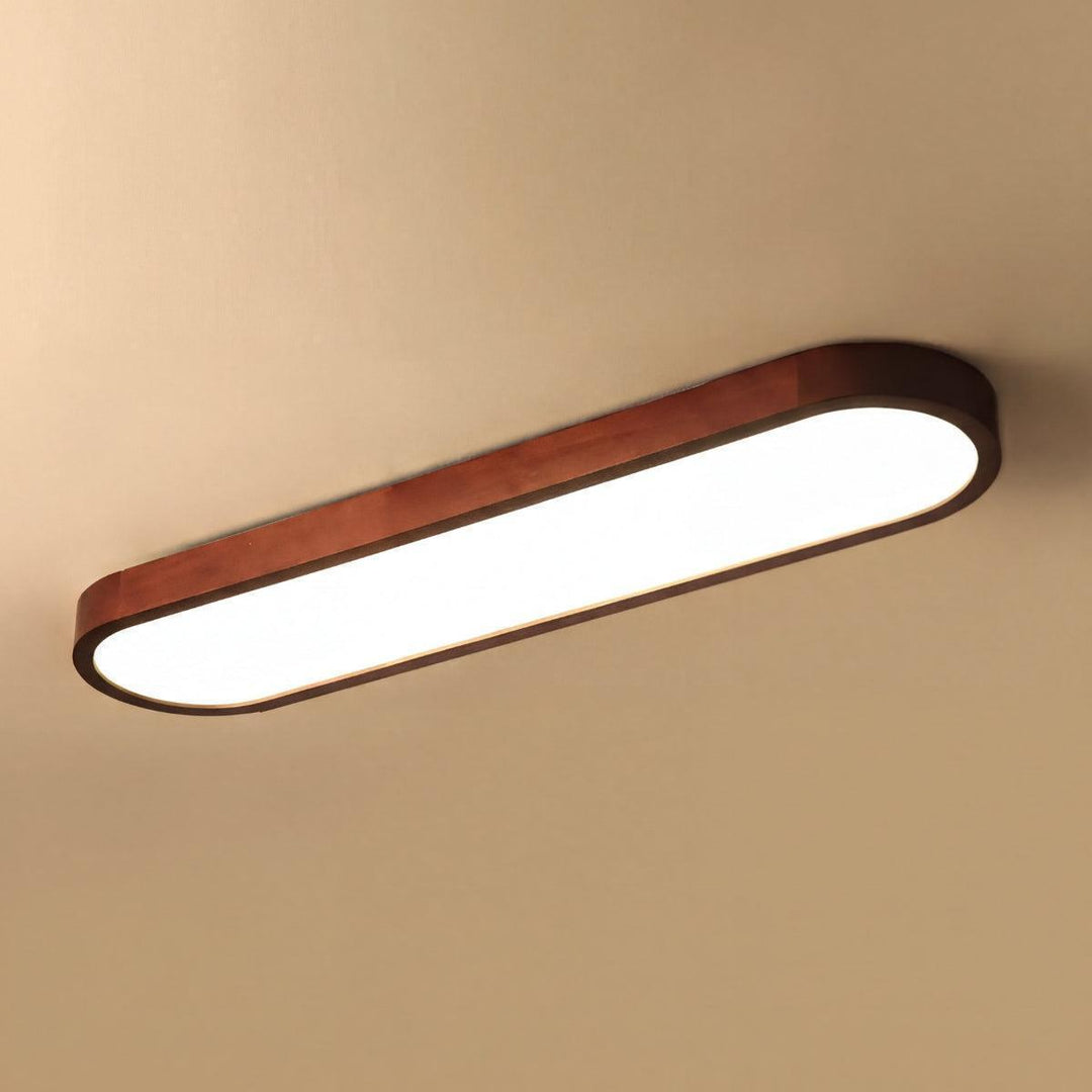 Modern Oval Shaped Linear Flush Mount Ceiling Light Fixture
