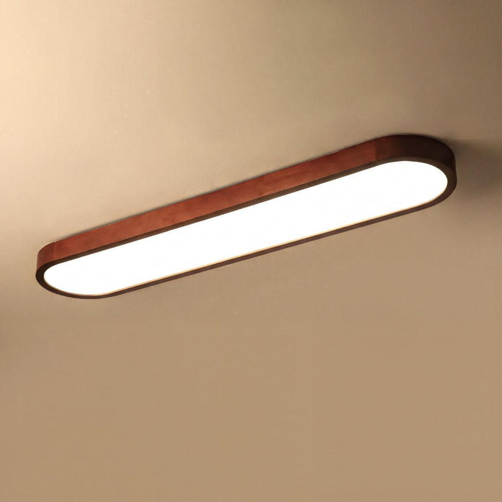 Modern Oval Shaped Linear Flush Mount Ceiling Light Fixture