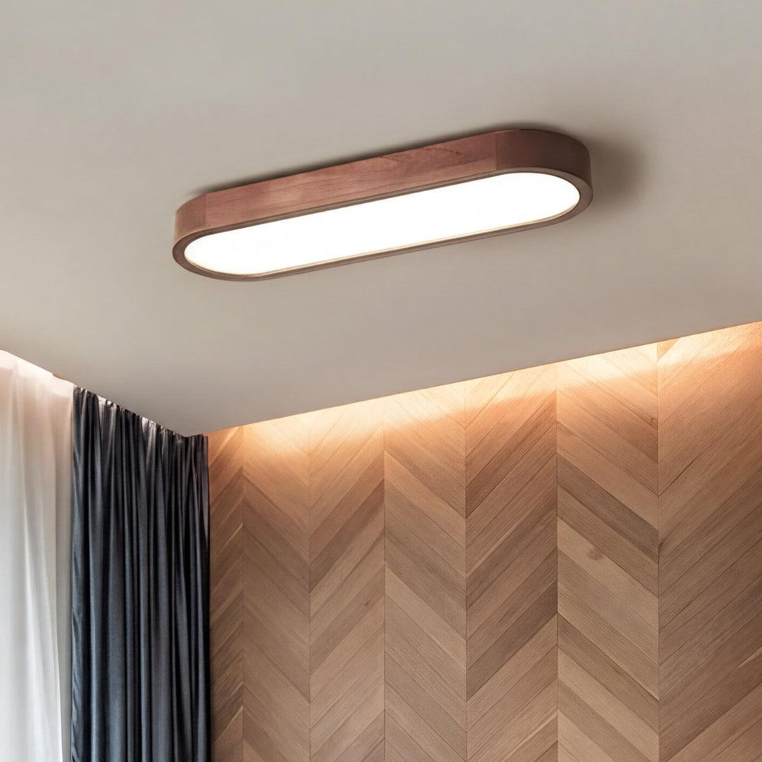 Modern Oval Shaped Linear Flush Mount Ceiling Light Fixture