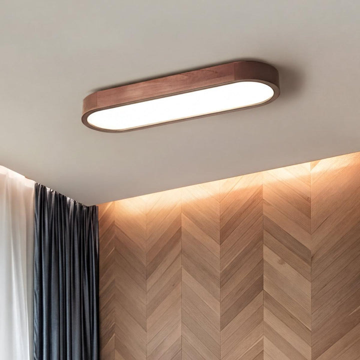 Modern Oval Shaped Linear Flush Mount Ceiling Light Fixture