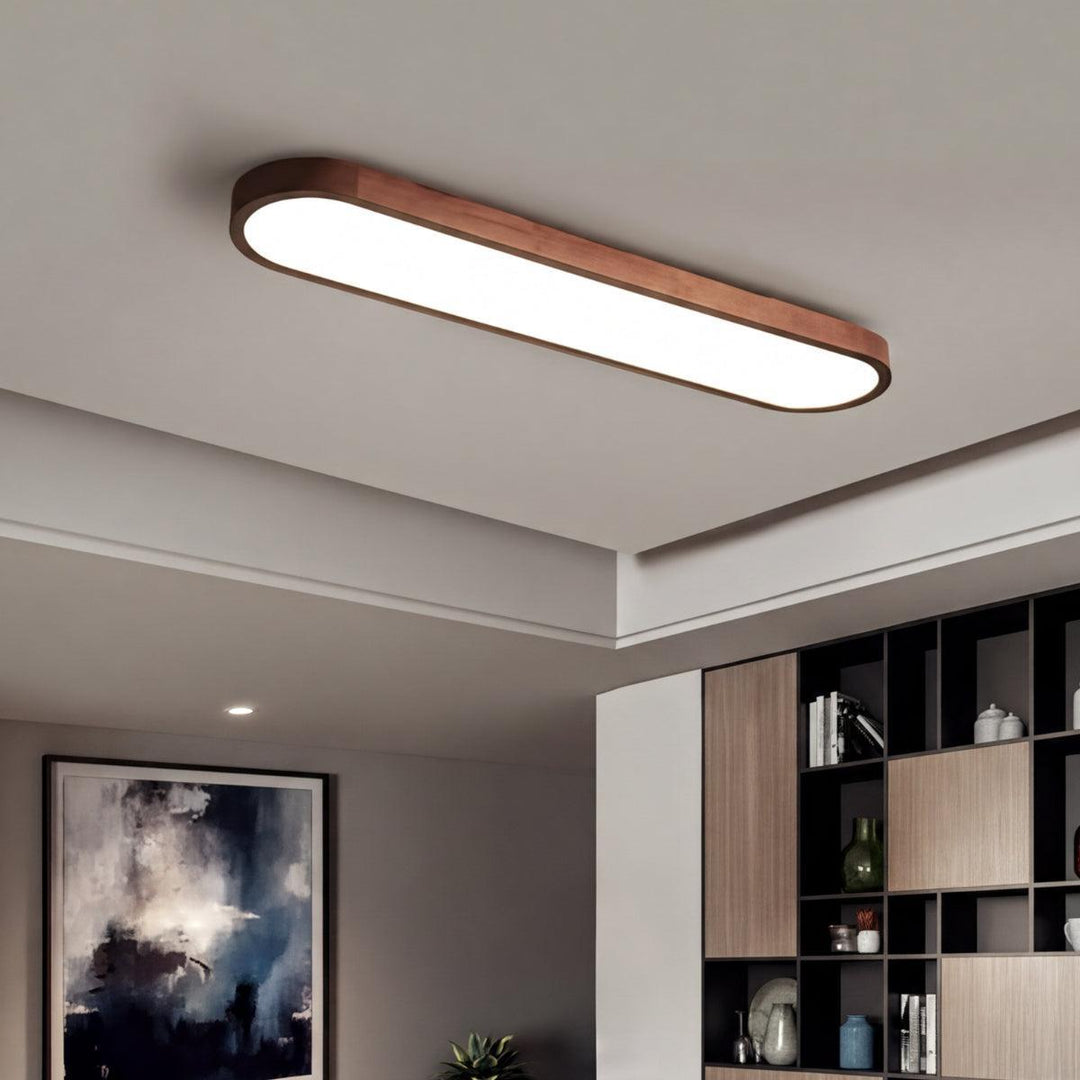Modern Oval Shaped Linear Flush Mount Ceiling Light Fixture