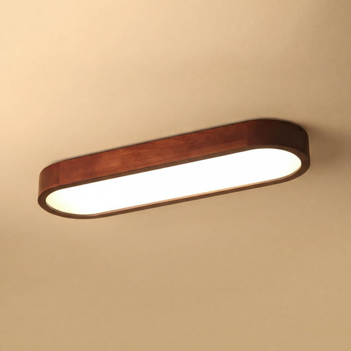 Modern Oval Shaped Linear Flush Mount Ceiling Light Fixture