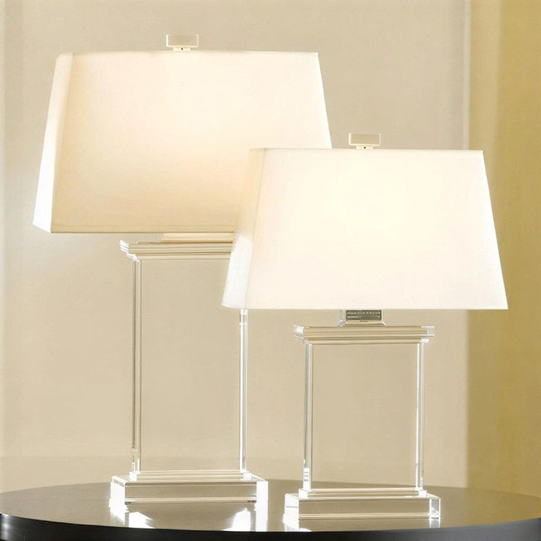 Modern Table Lamp With Clear Rectangular Design