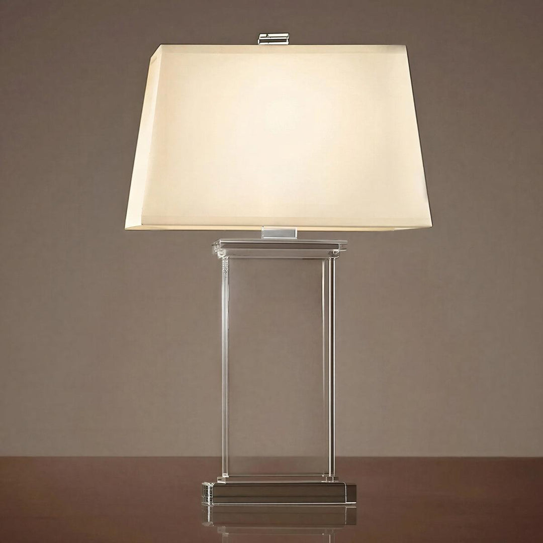 Modern Table Lamp With Clear Rectangular Design