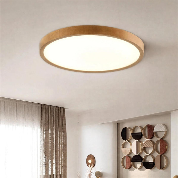 Modern Ultra Thin Circular Flush Mount Ceiling Light With Adjustable Lighting Modes