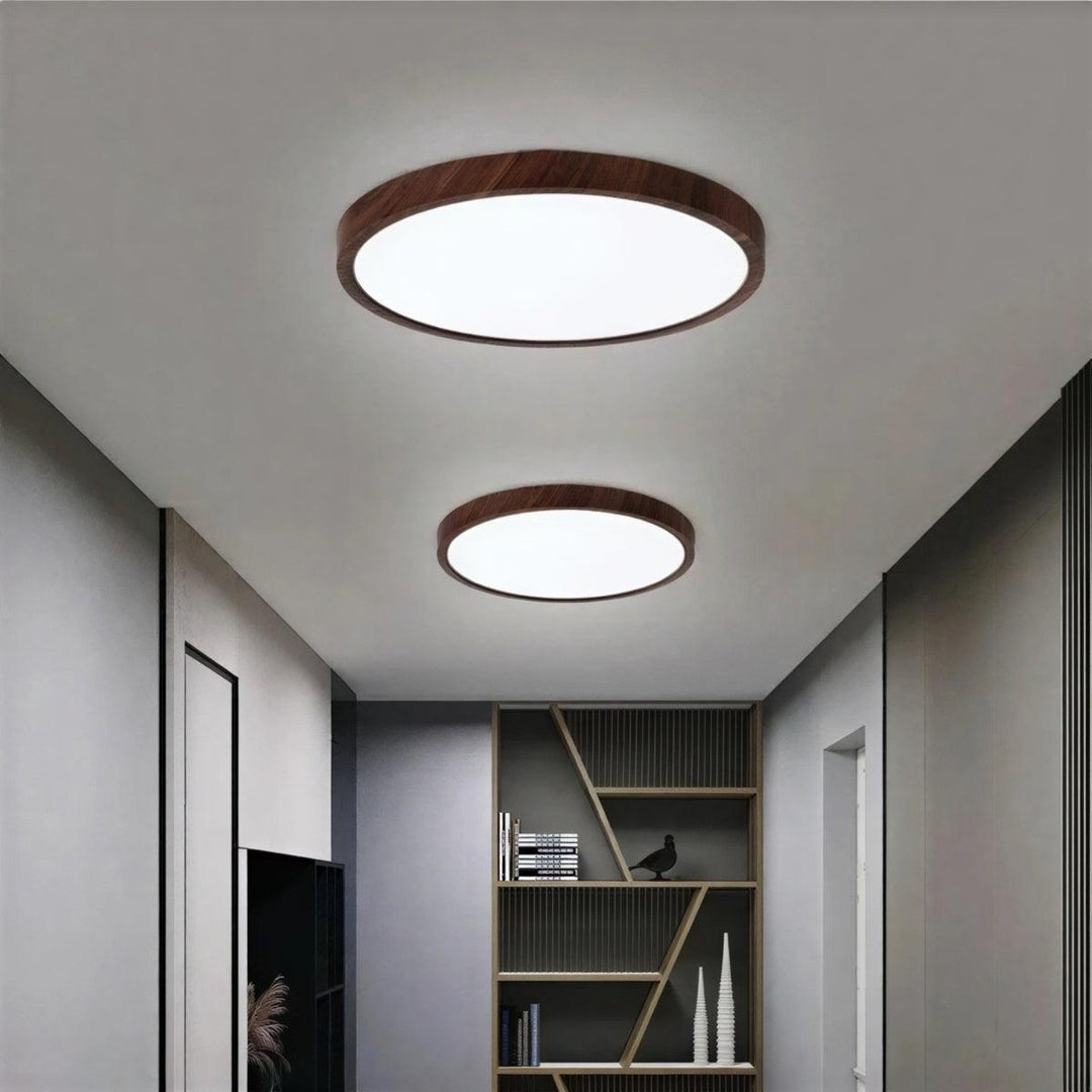 Modern Ultra Thin Circular Flush Mount Ceiling Light With Adjustable Lighting Modes
