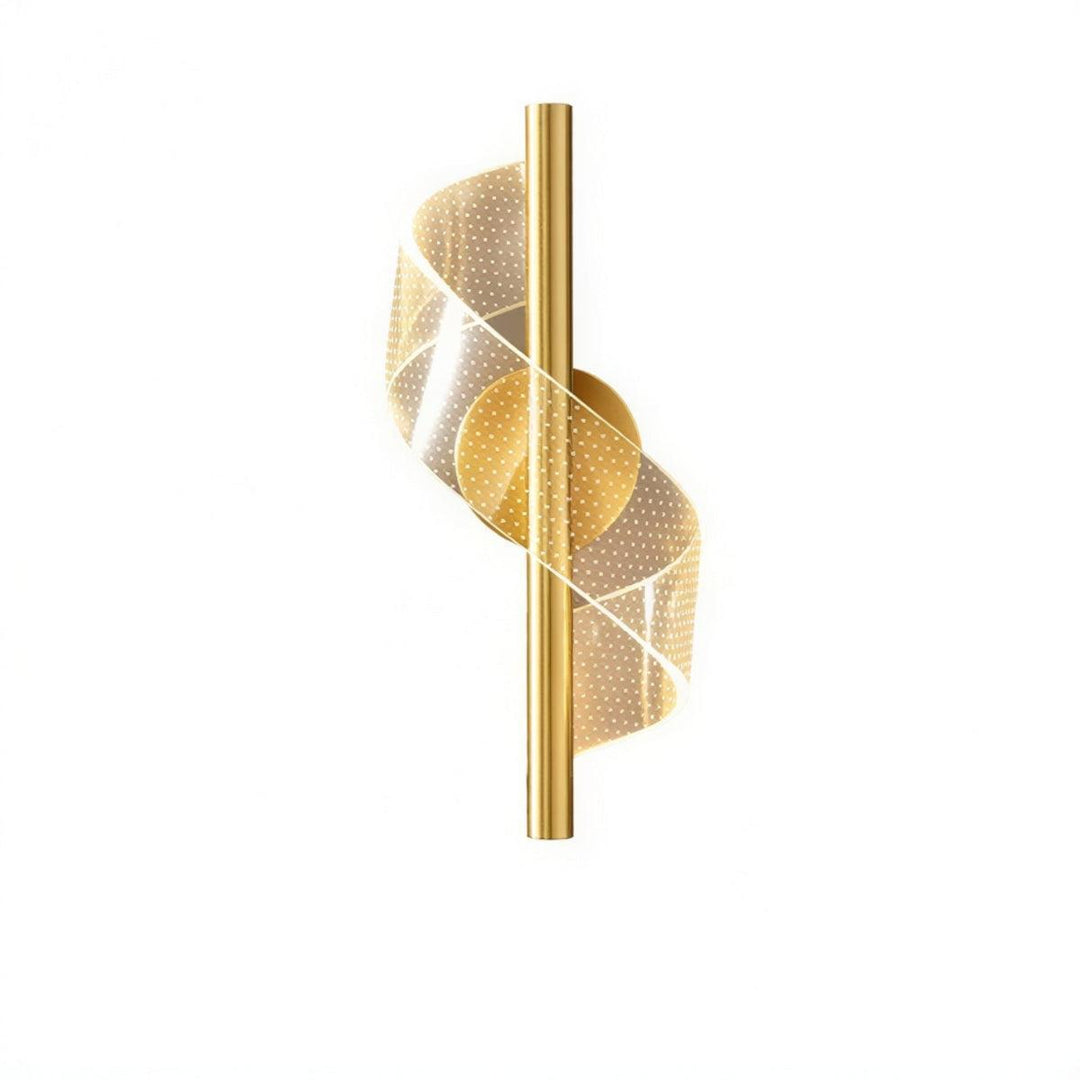 Modern Wall Light Sconce With Decorative Wrapped Spiral Ribbon Pattern