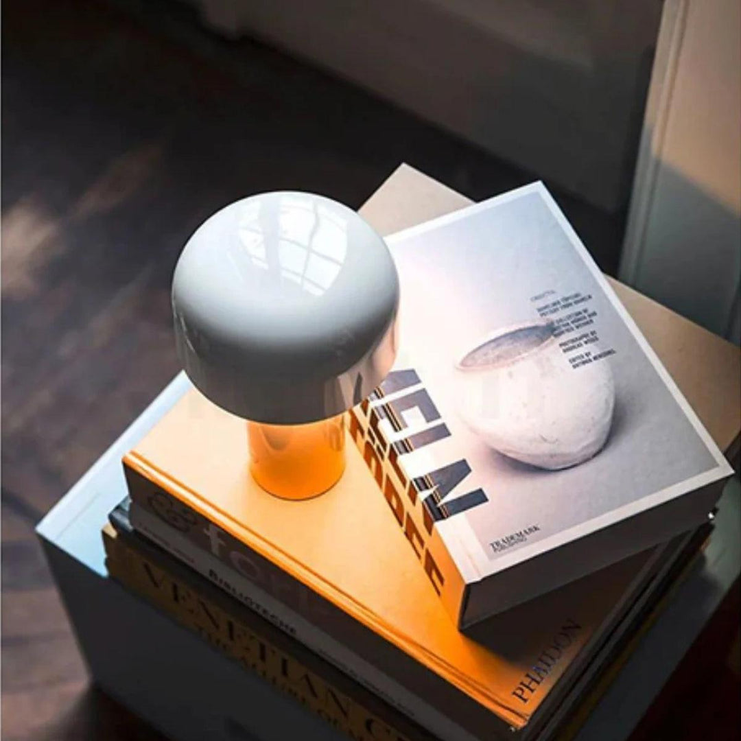 Mushroom Table Lamp With Dimmable Rechargeable Cordless Design