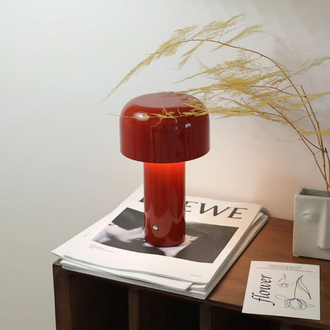 Mushroom Table Lamp With Dimmable Rechargeable Cordless Design