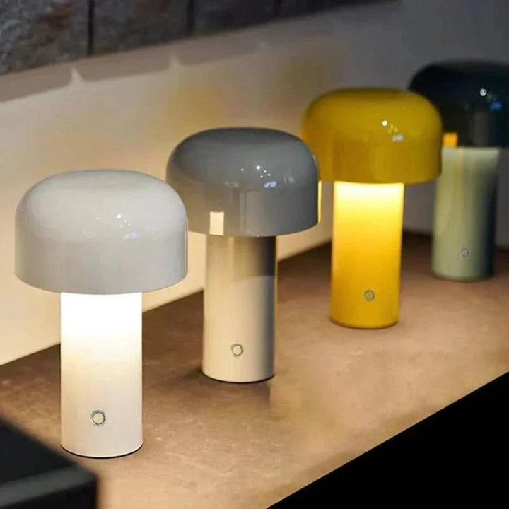 Mushroom Table Lamp With Dimmable Rechargeable Cordless Design