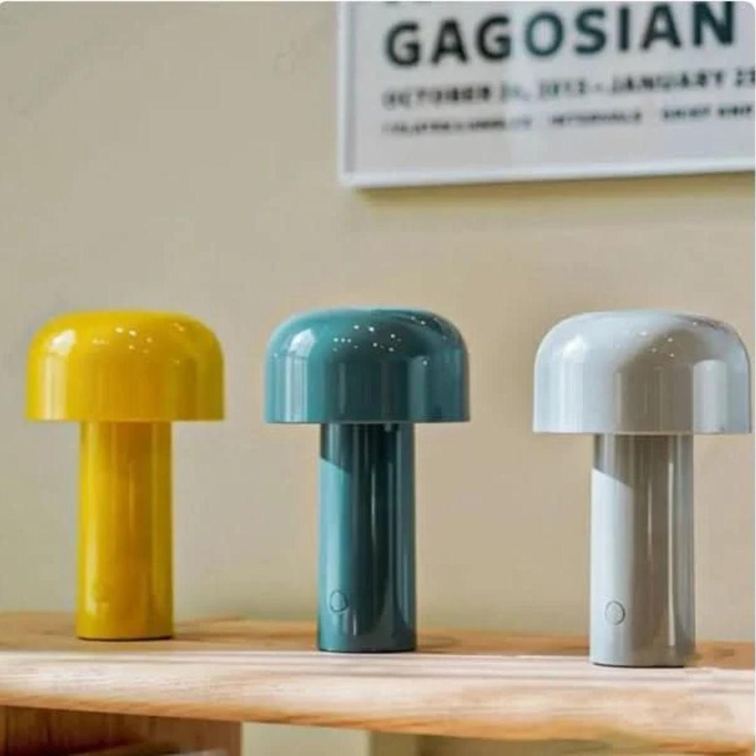 Mushroom Table Lamp With Dimmable Rechargeable Cordless Design