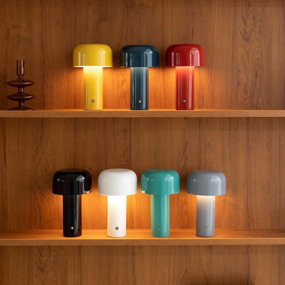 Mushroom Table Lamp With Dimmable Rechargeable Cordless Design