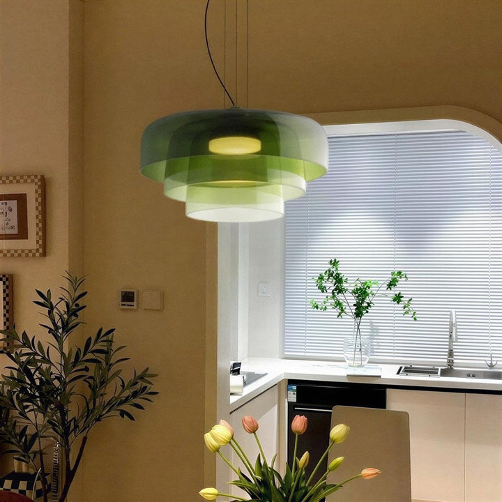 Nordic Glass Pendant Light Featuring Tiered Design